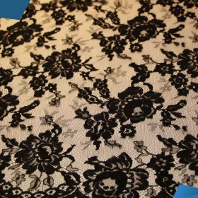 Black French Lace Fabric - 039