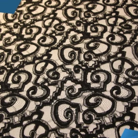 Black French Lace Fabric - 070