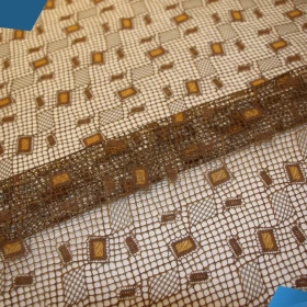 Brown French Lace - Fabric