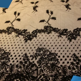 Black French Lace Fabric - 007