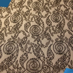 Black French Lace Fabric - 029