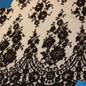 Black French Lace Fabric - 020