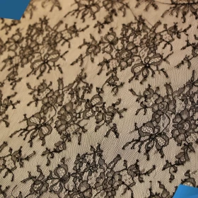 Black French Lace Fabric - 032