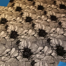 Black French Lace Fabric - 050