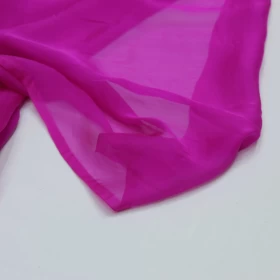 Medium Red Violet Chiffon Pure silk Fabric - 035