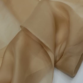 Tallow Brown Organza Fabric- 097