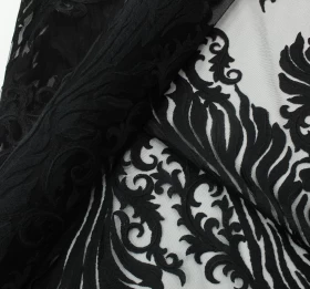 Black Pattern Embroidery Fabric