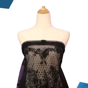 Black French Lace Fabric - 047