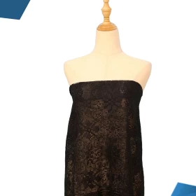 Black French Lace Fabric - 025