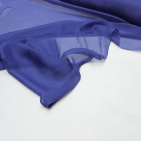 Rhino Blue Chiffon Pure silk Fabric - 068