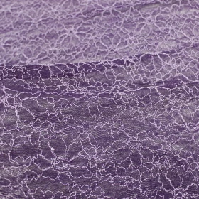 Purple Embroidery - Tulle Fabric