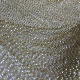 Luxurious gold Hand Made Embroidery - Tulle Fabric