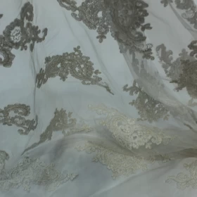 White Hard Lace Fabric - 018