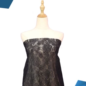 Black French Lace Fabric - 068