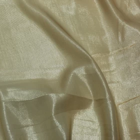 Plain Beige Lurex Chiffon Fabric - 011