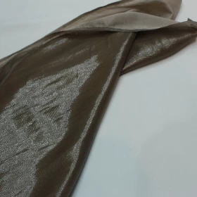 Plain Brown Lurex Chiffon Fabric - 006