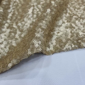 Golden Hand Made Embroidery - Tulle Fabric