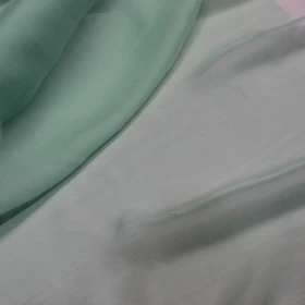 Green Chiffon Pure silk Fabric - 006