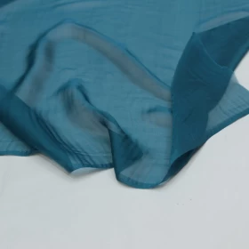 Blumine Blue Chiffon Pure silk Fabric - 059