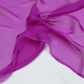 Violet Eggplant  Chiffon Pure silk Fabric - 043