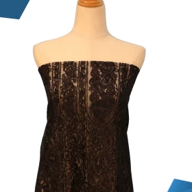 Black French Lace Fabric - 023