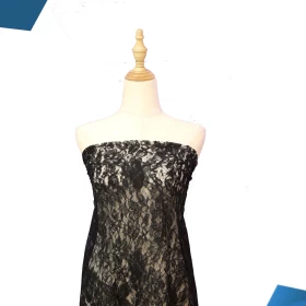 Black French Lace Fabric - 042