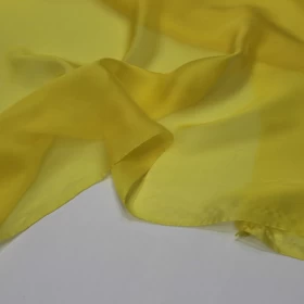 Turmeric Yellow Chiffon Pure silk Fabric - 019