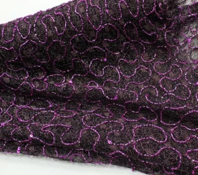 Purple Hand Made Embroidery - Base Net Fabric