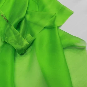 Lime Green Chiffon Pure silk Fabric - 009