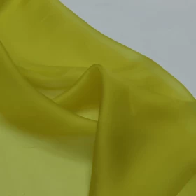 Trendy Yellow Organza Fabric- 073