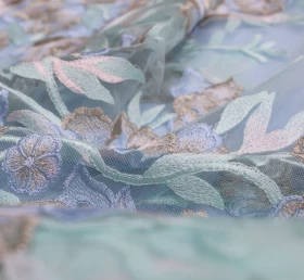 Tulle Embroidery Net Fabric - Mint Color