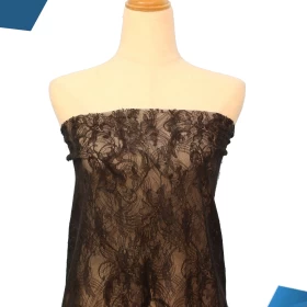 Black French Lace Fabric - 022