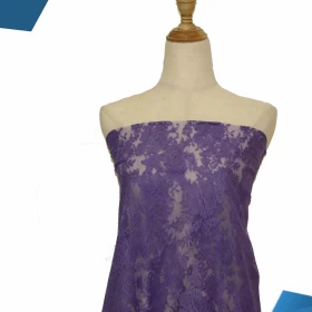 Smokey Purple French Lace - Fabric