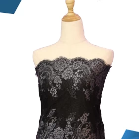 Black French Lace Fabric - 053