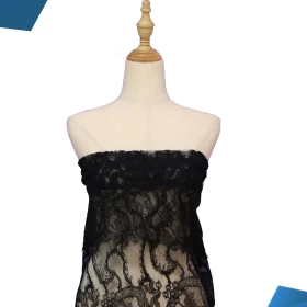 Black French Lace Fabric - 069