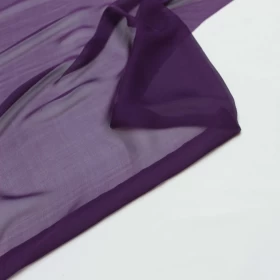 Mulled Wine Purple Chiffon Pure silk Fabric - 086