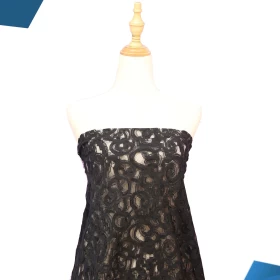 Black French Lace Fabric - 070