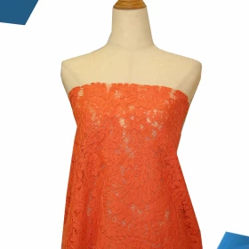 Orange peachy French Lace - Fabric