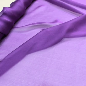 purple Chiffon Pure silk Fabric - 014