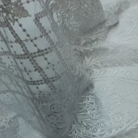 White Hard Lace Fabric - 025