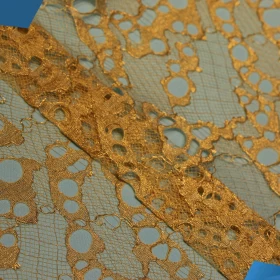 Golden design French Lace Fabric - 011