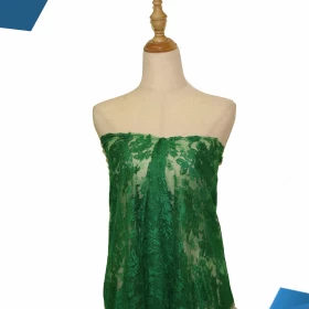 Dark Green French Lace - Fabric