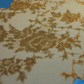 Golden design French Lace Fabric - 020