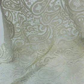 White Hard Lace Fabric - 001