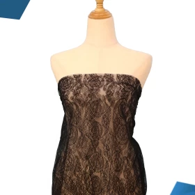 Black French Lace Fabric - 029