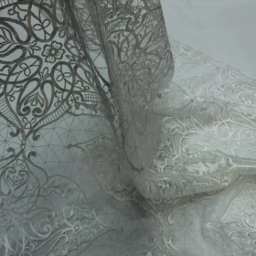 White Hard Lace Fabric - 020