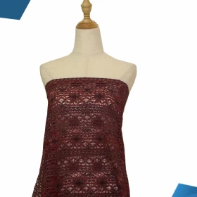 Maroon French Lace - Fabric